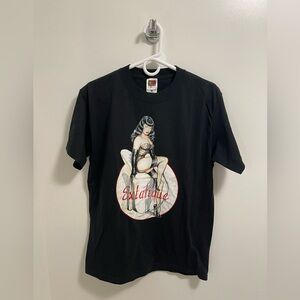Y2K Vintage RARE Bettie Page “Extatique” T Shirt Olivia De Berardinis PinUp Art